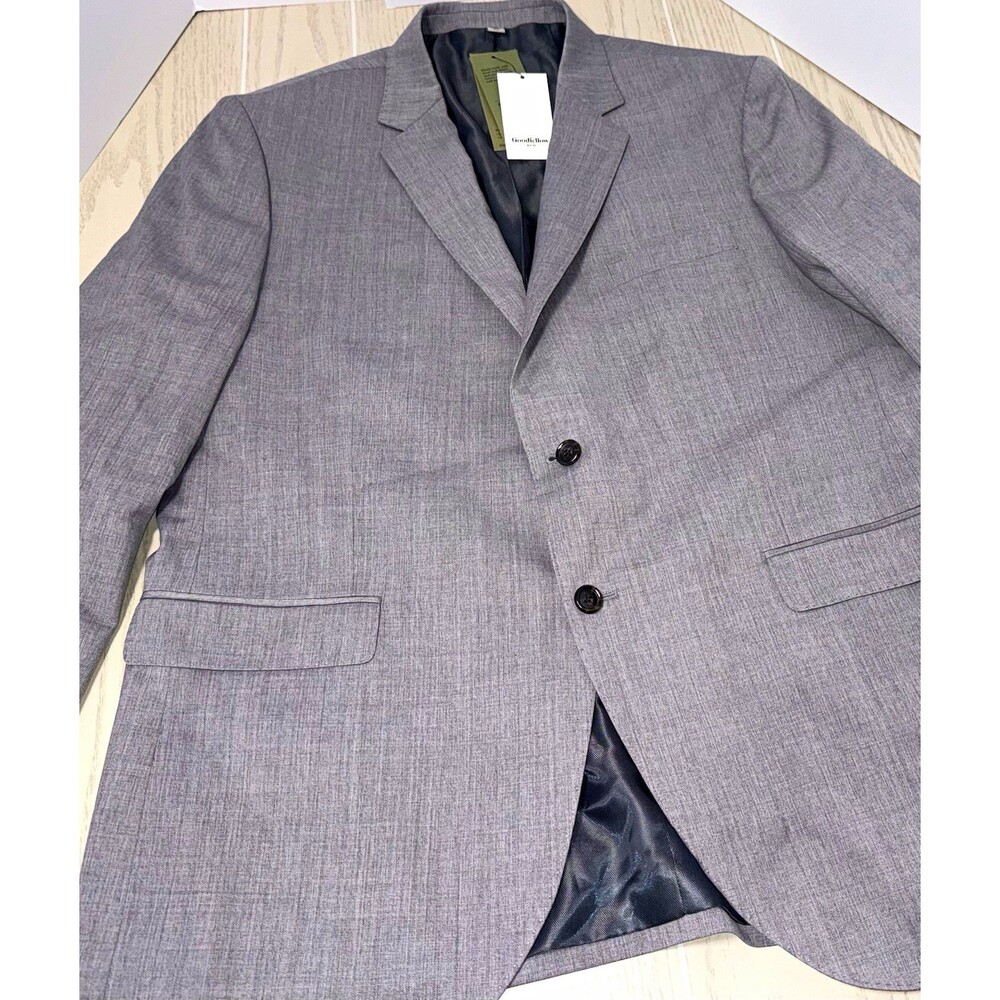 Goodfellow & Co Gray Wool Stretch Slim Fit Suit Jacket 48R 2-Button Notch
